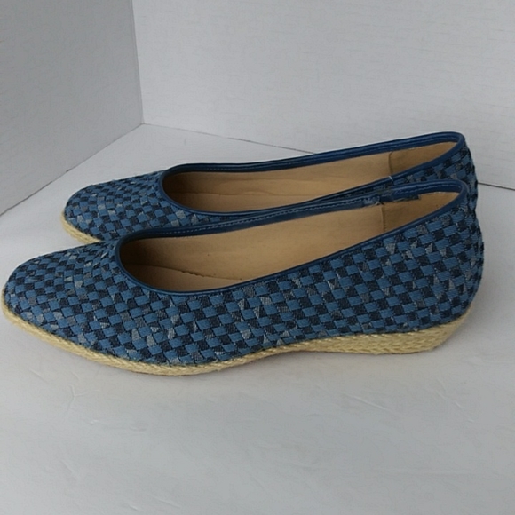 NWOT Beacon Espadrille JuteWrapped Wedge Shoes 8W Blue - Picture 8 of 16
